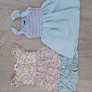 Lot of 2 Floral and Blue Dresses